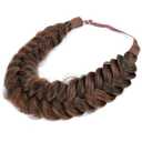 messy Synthetic Hair Braided Headband Classic Chunky Wide Plaited Headband for Women Girl Beauty (Auburn)
