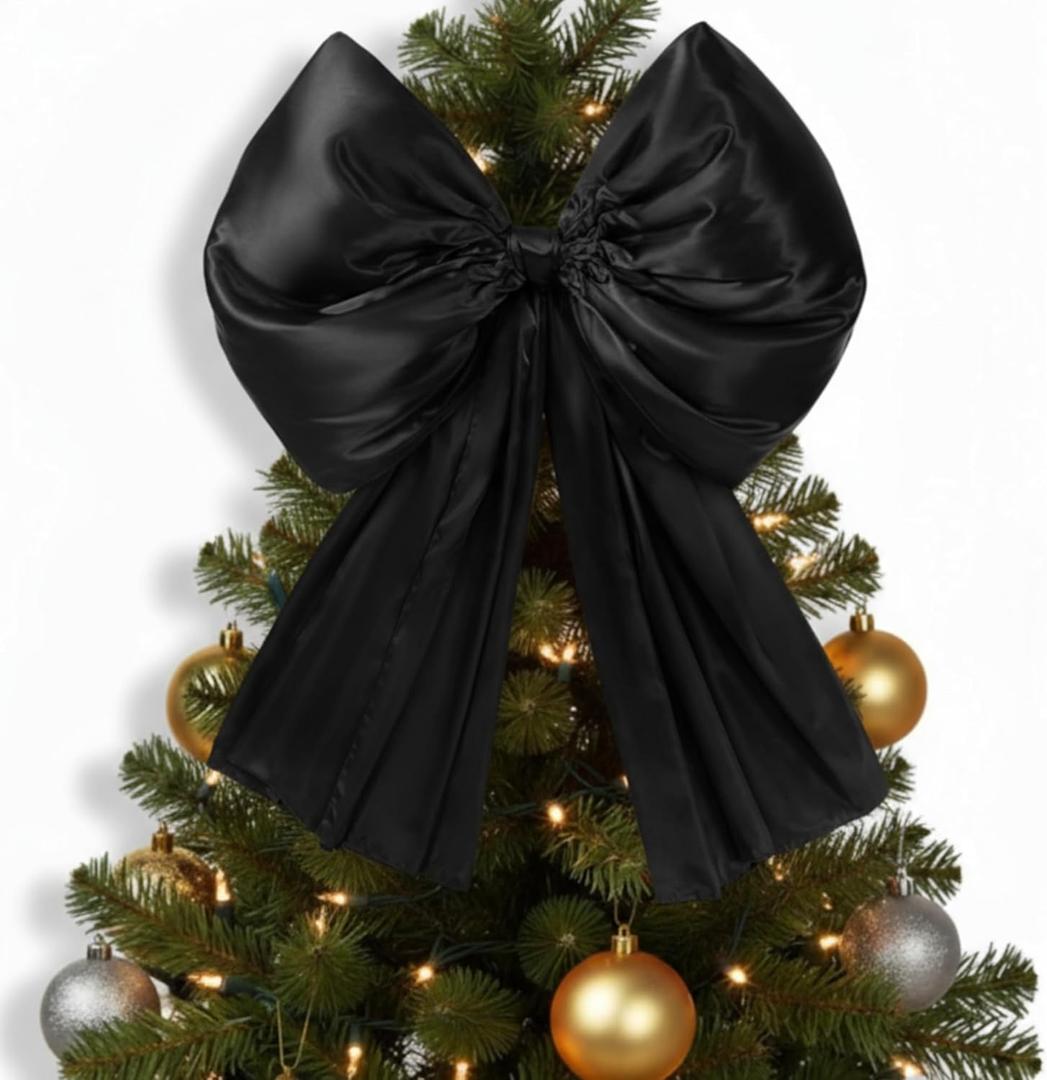 32 x 41 Inches Extra Large Black Satin Bows for Coquette Room Decor Giant Bow Birthday Party Decorations for Home Wall Valentine's Spring Wedding Baby Shower Party Decor
