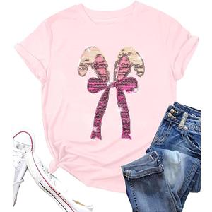 Easter Shirts for Women Happy Bunny Shirt Cute Rabbit Graphic Tee Funny Easter Gifts Short Sleeve Tops, 2XL