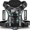 Demigreat Service Dog Harness, Reflective Dog Vest Harness with 5 PCS Patches, Adjustable Soft Oxford Pet Harness, Inner Layer Mesh, Easy to Control for Dogs (X-Small (Pack of 1), Blue Camo)