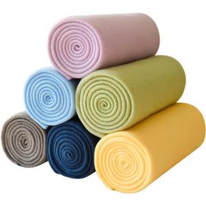 Fleece Throw Blankets Lightweight Warm Soft Cozy Pet-Friendly Bulk Fleece Throw Blanket Solid for Home Bed, Sofa, Office, Gifts, Outdoor (Assorted 1, Pack of 6-50 x 60 inch)