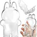 Clear Acrylic Display Case for Blind Box Figures, Protective Case for Labubu The Monsters with Metal Hanging Chain, Dustproof Scratch-Resistant Case Cover for Mini Collectible Dolls (Standing)