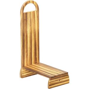 Wooden One Step Stool with Handle, 6" Height Wooden Step for Bathroom/Kitchen, Solid Wooden Step with Semicircle feet for Elderly, Adults, Kids to Get in & Out of Bed Easily(440LBs Capacity)
