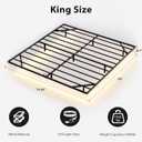 King Size Floating Bed Frame with Smart LED Lights, Metal Platform Bed