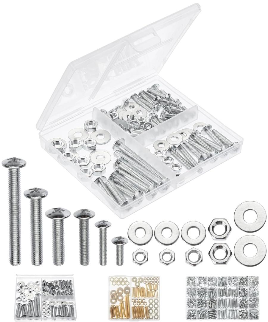 Mr. Pen- Bolts, Nuts, and Washer Assortment Kit, 113 pcs, Assorted Nuts and Bolts, Washer Kit (Silver)