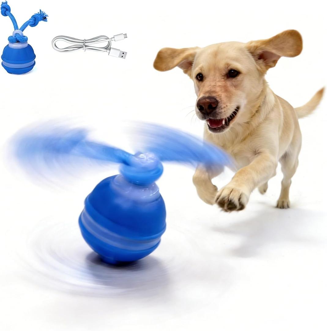Interactive Dog Toys 2026 upgraded motion-sensing pet toy ball, interactive dog toy ball with 360 intelligent automatic rolling. Built-in bird chirping attract dogs and keep them playing (blue)