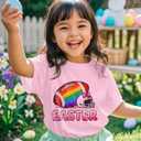 Girls Easter Shirts Kids Cotton Graphic Tees Casual T-Shirts 3-7 Years