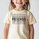 Kids Toddler Baby Boys Girls Back to School Shirt First Day of Preschool T-Shirt Short Sleeve Top (Beige)