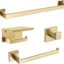 TURS Brushed Gold Bathroom Hardware Set 4-Piece Bath Towel Bar Set 24 Inch Stainless Steel Towel Holder Set for Bathroom Wall Mounted