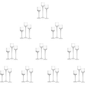 Glass Candleholders Tea Light Candle Holders Clear Wedding Weddings Hurricane Tall Elegant Ideal for Dining Party Home Decor Parties Table Settings Gifts Different Sizes (10 Sets Small Clear)