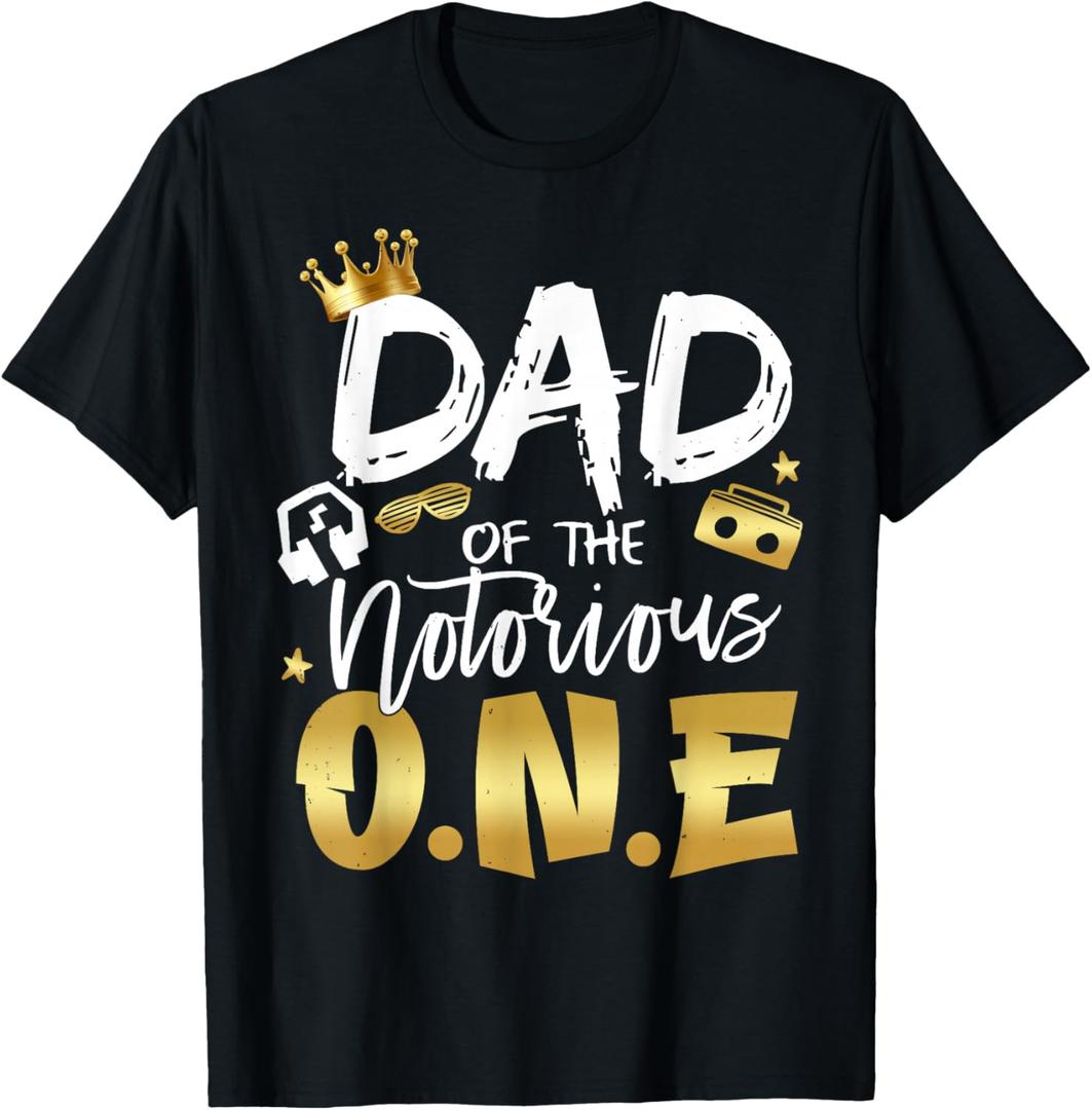 Dad of The Notorious One Old School 1st Hip Hop Birthday T-Shirt, 2XL