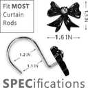 Black White Butterfly Shower Curtain Hooks: 12 Pcs Cute Resin Bow Tie Decorative Rustproof Stainless Steel Rings for Garden Farmhouse Cottage Nature-Inspired & Seasonal Spring Summer Bathroom Bedroom