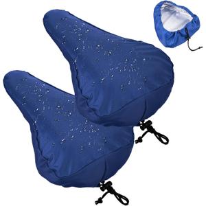 2 Pcs Bike Seat Rain Cover Bicycle Seat Cover Waterproof Blue Bike Seats Cushion Covers with Elastic Outdoor for Bicycles E-Bikes Unisex