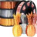 1.75mm 4 Spools Silk PLA 3D Printer Filament Bundle: Shiny Metallic Gold/Silver/Copper/Rose Gold, Each Spool 250g, Widely Fit for 3D Printer/Pen, Total 1Kg 3D Printing Filament Material
