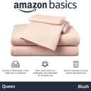 Amazon Basics 4 Piece Breathable 100% Cotton Jersey Knit Bed Sheet Set, Includes Flat and Fitted Sheets, Pillowcase, Queen, Blush