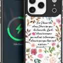 Case for iPhone 17 Pro [Compatible with Magsafe], W Bible Verses Floral Inspirational Soft TPU Bumper Hard PC Back Anti-Fall Shockproof Protective Magnetic Cover