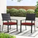 Basic Beyond Outdoor Chair Cushions for Patio Furniture, Waterproof Outdoor Seat Cushions Set of 4 18 x 18, Patio Chair Cushions Set of 4 with Ties and Handle, Brick Red