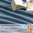 PHF Ultra Soft Fleece Blanket Queen Size, No Shed No Pilling Luxury Plush Cozy 300GSM Lightweight Blanket for Bed, Couch, Chair, Sofa Suitable for All Season, 90" x 90", Captain's Blue