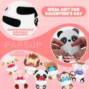 28 Pack Huggable Animal Valentine Cards + Heart Squishy Balls - 7 Animal Designs (Monkey/Panda/Lion) + 4 Colored Slow-Rebound Hearts, Interactive Valentine Exchange Gifts for Classroom & Party Favors