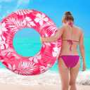 ShinyRelief 2 Pcs Pool Tubes for Adults 42inch Large Inflatable Floats Tube Tropical Leaves Inflatable Pool Floats Rings Colorful Swimming Ring Summer Hawaii Swimming