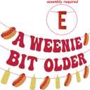 A Weenie Bit Older Banner Hot Dog Garland for BBQ Hot Dog Birthday Party Decorations