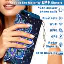 EMF Shield Sleeve for Cell Phone Reduce Signal Anti-EMP Pouch Against Radiation, EMF, 5G, RFID Blocking 4x8 Inch Mandala Phone Sleeve Bags