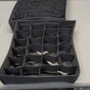 Simple Houseware 2 Pack Closet Sock Organizer, 24 Cell Drawer Divider, Dark Gray