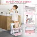 Orzbow Potty Training Seat | Upgrade Toddler Potty Training Toilet with Step Stool, 2-in-1 Stability Toilet Seat for Boys Girls | with Splash Guard, Anti-Slip Pad, Ladder, and Height Adjustable, Pink