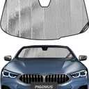 Pigenius Windshield Sun Shade for BMW 8 Series Coupe & Convertible (G14/G15) 2019-2026, Fits 840i M850i M8 Competition, Reversible, Brushed Silver