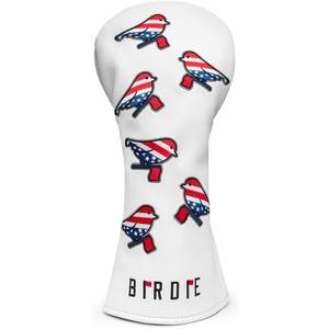 Golf Head Covers Birdie Driver Covers 3 Wood Headcover Hybrid Head Covers Embroidery Leather USA American Flag Golf Club Headcovers Golf Mallet Putter Cover for OZ1