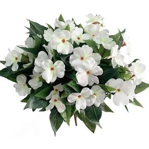 Greenery Artificial Impatiens Bouquet for Patio Lawn Garden Pot Hanging Basket Porch Decoration