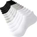 RELY+ Women's Ankle Socks - 6 Pairs Low Cut Tab & No Show Athletics Sports Running, One Size (Black White & Grey)