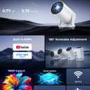 Mini Projector, Portable Projector with Wifi and Bluetooth, Built in Apps, Support 4K 1080P, 180 Rotation, Auto Keystone, Movie Projector Compatible With HDMI/USB/TV Stick/Smartphone/Laptop