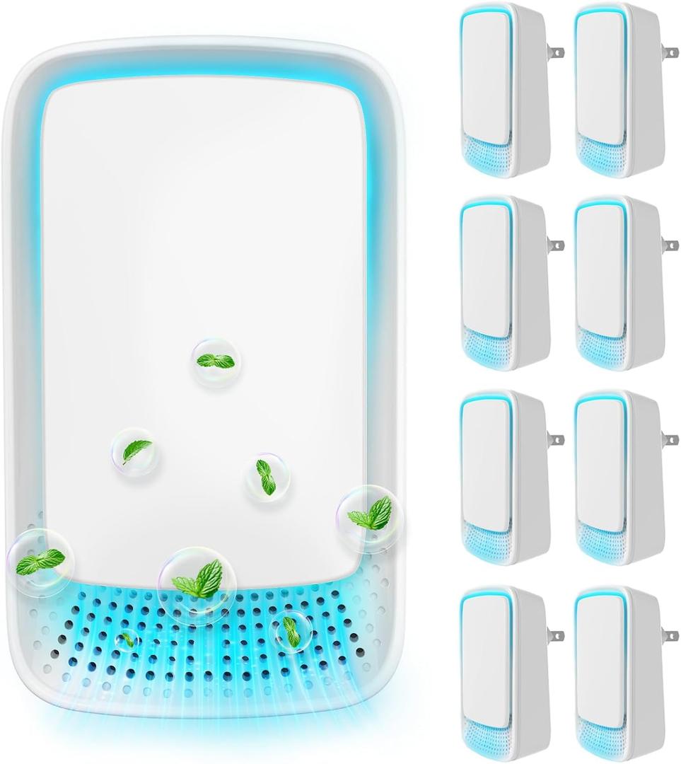 8Pack Plug In Air Ionizers for Home Negative Ion Technology Air Purifier for Bedroom, Portable Air Purifiers Odor, Pets Smell, 2025 Quiet Operation Air Freshener for Home, Bedroom, Office, Garage Room