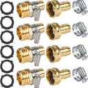 4 Set Garden Hose Repair Kit - 3/4" and 5/8" Garden Hose Repair Connector Male & Female Ends Replacement Aluminum Water Hose Mender Set