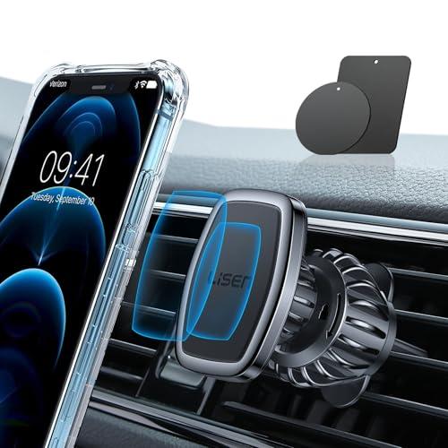 LISEN Magnetic Phone Holder for Car, Car Phone Holder Magnetic with Upgraded Clip & Ultra 6 Strong Magnets, Magnetic Car Phone Mount Magnet for Car Automobile Cradles