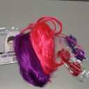 2 Pack Colored Bob Wigs and Heart Sunglasses Set, Purple Hot Pink Short Straight Bob Wig with Bangs Neon Party Colorful Synthetic Hair for Women Men Halloween Costume Bachelorette Party Favors