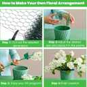 Chicken Wire for Floral Arrangements 3.94 x 118 Inch Green Mesh Hexagonal Iron Wires for Crafts Galvanized Poultry Garden Fencing DIY Decoration