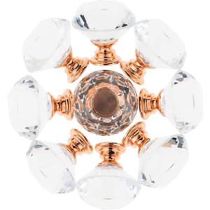 YourGift 10 Pack Drawer Knobs Diamond Shaped Crystal Glass 30mm Cabinet Knobs Pull Handles (Rose Gold)