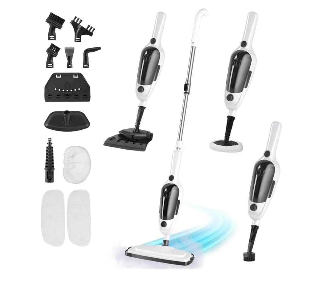 11-in-1 Steam Mop, Powerful Handheld Steam Cleaner for Home with 23FT Cord &15.2 OZ Water Tank, 3 Steam Modes MultiPurpose Steam Mop for Hardwood Floors, Clothes, Tile, Windows, Carpet