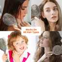 Detangling Wet Hair Brush for Thin or Straight Hair, Vented Detangler Hairbrush with Double-Layered Ultra and Soft-Nylon Bristles for Wet or Dry Hair, Gift for Women Girls Kids