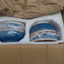 Sweejar 24 Piece Dinnerware Sets for 8, Porcelain Plates and Bowls Set for Kitchen, Housewaring Gift, Chip and Scratch Resistant, Easy Cleaning Dishes Set, Stack Compactly Dishware, Blue
