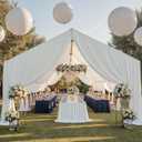 20ftx40ft Ivory Ceiling Curtain for Wedding Parties
4 Panels 5ft(W) x 40ft(L) Extra Long Thick Professional-Grade Polyester Wrinkle-Free Drapery for Tent, Birthday Party Decor