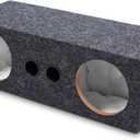 6.5 Inch Car Audio Enclosure Box, Sealed Covered Car Audio Vehicle Speaker Box with 2 Slot Port Vent for Improves Stereo and Sound System Accessories
