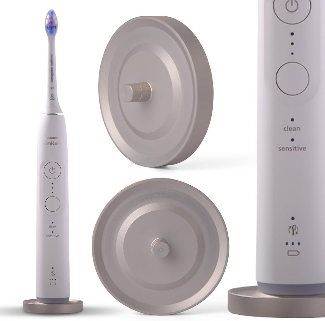 Silver Toothbrush Holder Compatible for Philips Electric Toothbrush & Sonicare, Hygienic Drip Capturing Philips Toothbrush Holder for Bathroom, Aluminum Freestanding Philips Toothbrush Stand