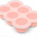 6x3oz Baby Food Freezer Tray with Clip on Lid Gossamer Pink | Leakproof Freezer Molds Silicone Storage Container for Purees Fruits Vegetables