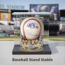 NIUBEE Baseball Display Stand and Card Holder, Acrylic Baseball Stand with Black Base, Suitable for Golf Ball,Softball,Tennis Ball (2-Pack)