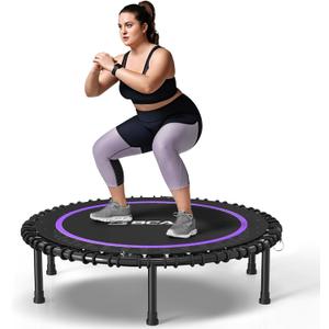 BCAN 450LBS/550LBS Foldable Mini Trampoline, 40"/48" Adult Fitness Trampoline with Durable Bungees, Stable & Quiet Exercise Rebounder,Great Mini Trampoline for Indoor/Garden Workout