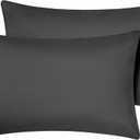 Hriksh Travel Pillow Case 12x18 Size Pack of 2 Pieces 100% Egyptian Cotton Zipper Closure 500 Thread Count Toddler Pillowcase Fits Up to 12x18, 12x16 or 11x15 Dark Grey