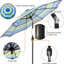 Blissun 9' Outdoor Patio Umbrella, Outdoor Table Umbrella, Yard Umbrella, Market Umbrella with 8 Sturdy Ribs, Push Button Tilt and Crank
